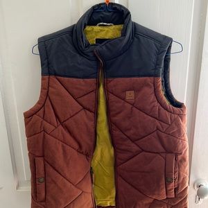 Roark Revival Mens Vest Jacket, S Red and Grey